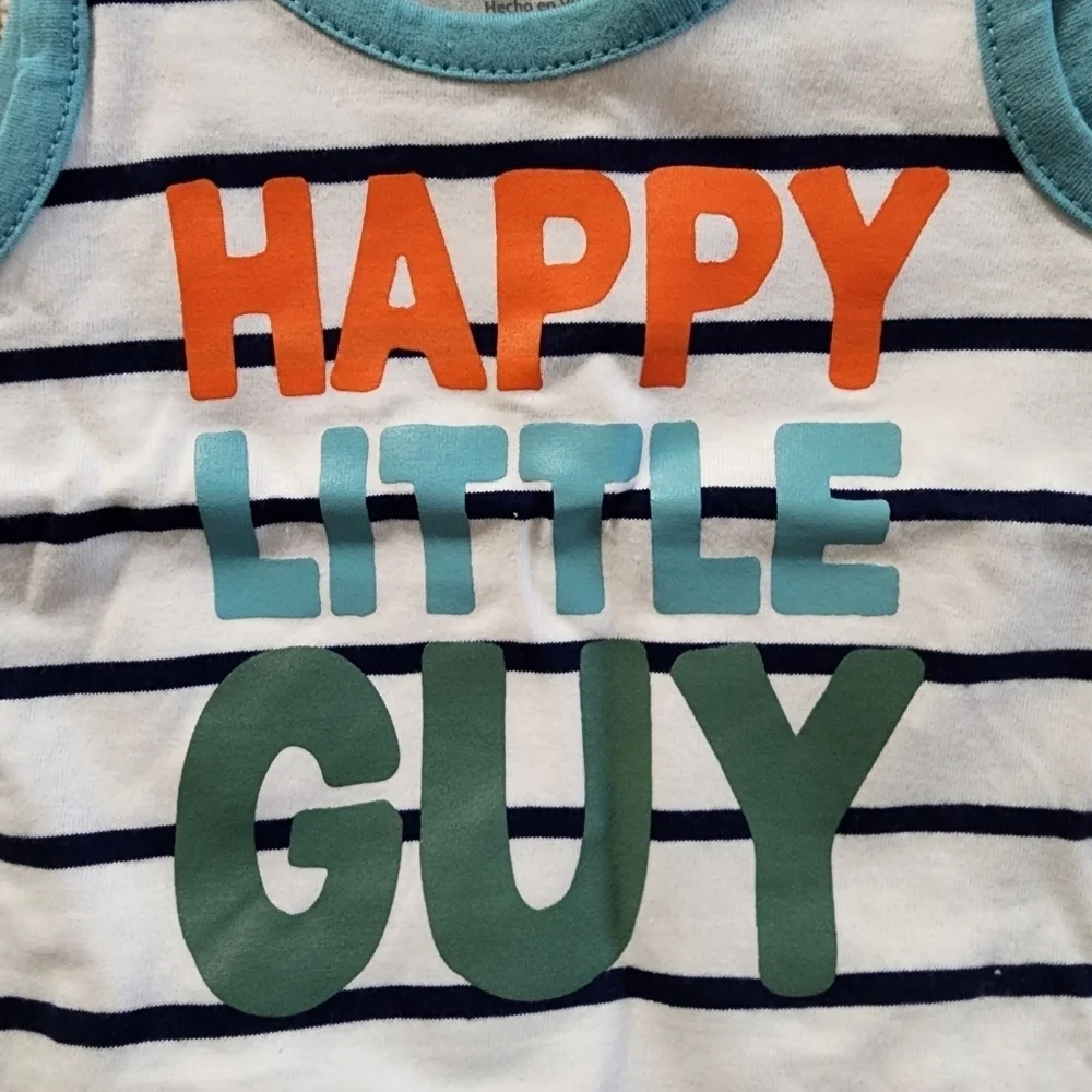 Carter's White Striped Tank and Navy Blue Shorts Set Size 3 Mo NWT